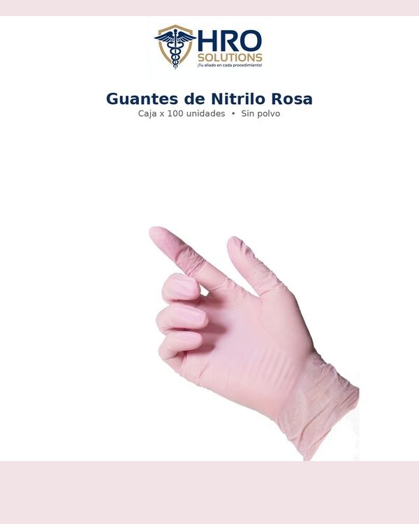 Guantes de nitrilo rosa