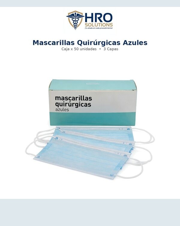 Mascarilla quirúrgica azul